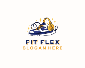 Activewear - Sparkling Sneaker Headphones logo design