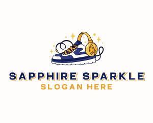 Sparkling Sneaker Headphones logo design
