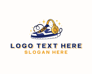 Streetwear - Sparkling Sneaker Headphones logo design