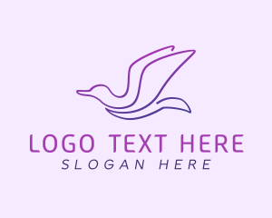 Seagull - Purple Bird Aviary logo design