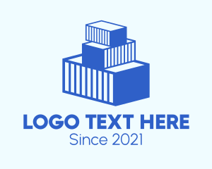 Customs - Blue Cargo Container logo design
