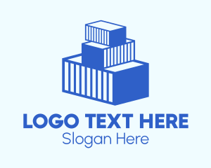 Blue Cargo Container  Logo