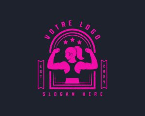 Woman - Muscular Female Gym logo design