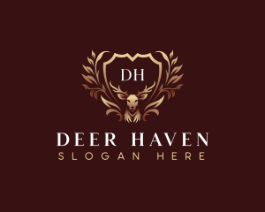 Deer Shield Crest logo design