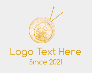 Interweave - Golden Yarn Ball logo design