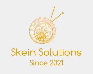 Skein - Golden Yarn Ball logo design