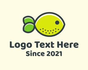 Leafy - Citrus Lemon Fish logo design