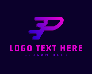 Moving - Dashing Letter P Express logo design