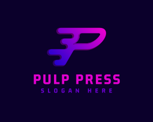 Dashing Letter P Express logo design