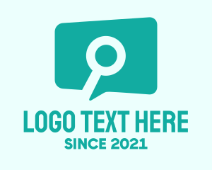 Communicate - Search Chat Bubble logo design
