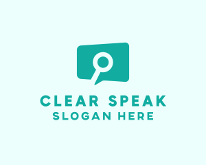 Speak - Search Chat Bubble logo design