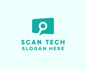 Scanner - Search Chat Bubble logo design