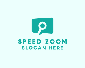 Zoom - Search Chat Bubble logo design