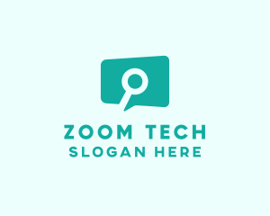 Zoom - Search Chat Bubble logo design