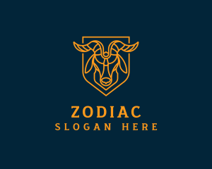 Aries Zodiac Shield logo design