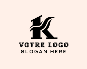 Generic Swoosh Brand Letter K Logo