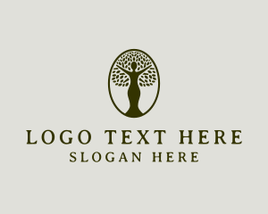Organic Woman Tree Beauty logo design