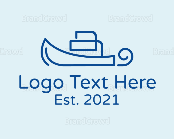 Blue Yacht Outline Logo