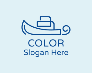 Blue Yacht Outline Logo