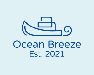 Cruising - Blue Yacht Outline logo design