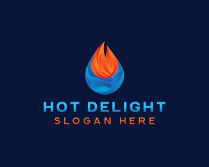 Fire Water Droplet logo design