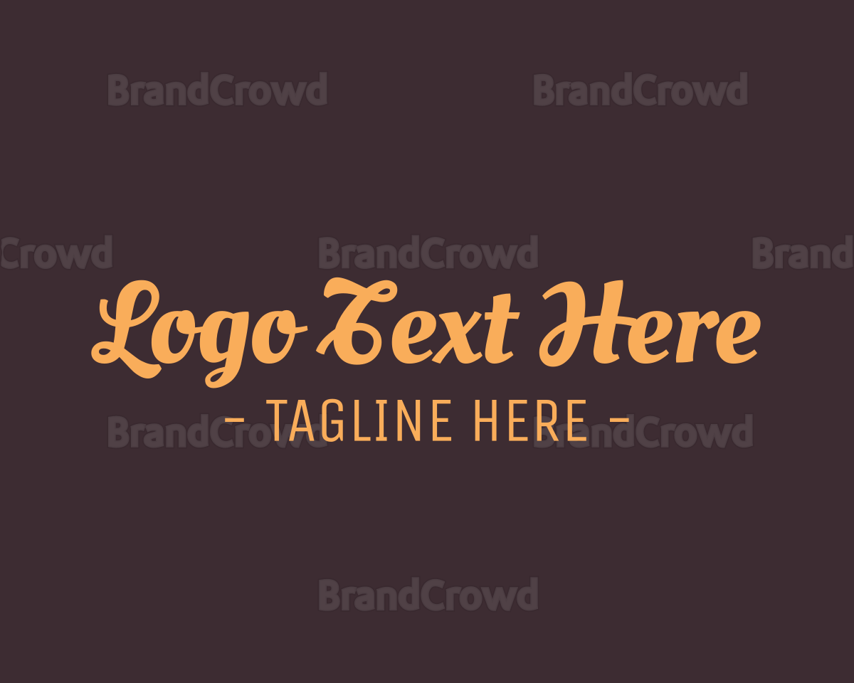 Brown Cursive Font Logo