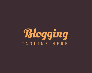 Simple Cursive Blog logo design