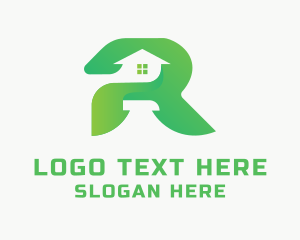 Residential - Modern House Letter R logo design