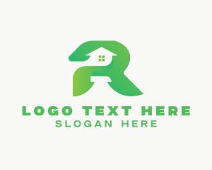 Realtor - Modern House Letter R logo design