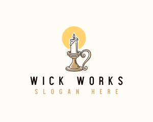 Wick - Candle Light Flame logo design