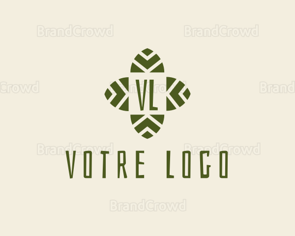 Leaf Cross Organic Eco Logo