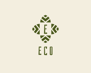 Leaf Cross Organic Eco logo design