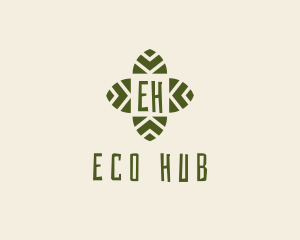 Leaf Cross Organic Eco logo design