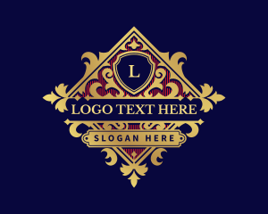 Exclusive - Decorative Flourish Shield logo design