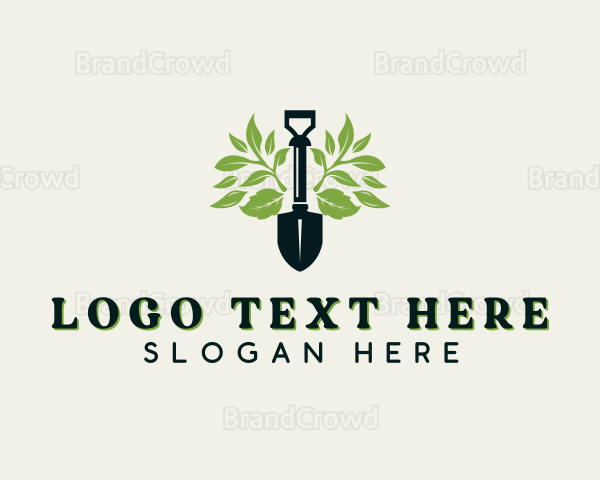 Leaf Gardening Shovel Logo