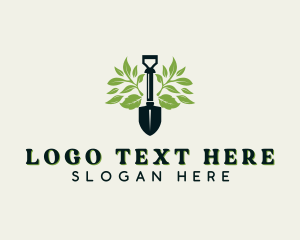 Leaf Gardening Shovel Logo