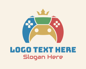 Online Game - Colorful Royal Gamepad logo design