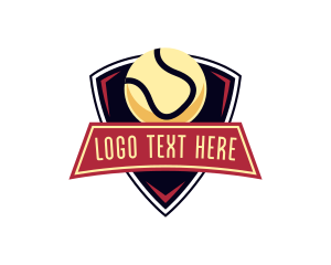 Court Game - Tennis Sports Shield logo design