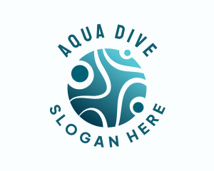 Clean Aqua Bubbles logo design