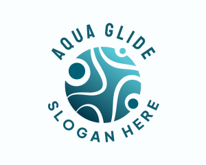 Clean Aqua Bubbles logo design