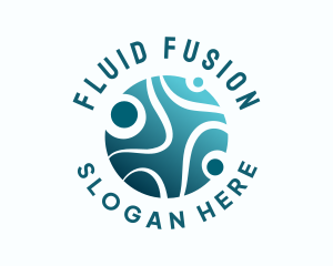 Clean Aqua Bubbles logo design