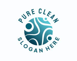 Clean Aqua Bubbles logo design