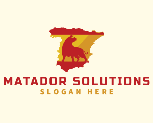 Matador - Spain Bull Flag logo design