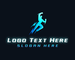 Man - Super Lightning Man logo design