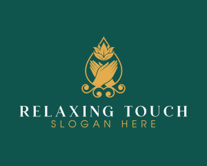 Massage - Hand Lotus Massage logo design