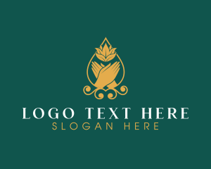 Yoga - Hand Lotus Massage logo design