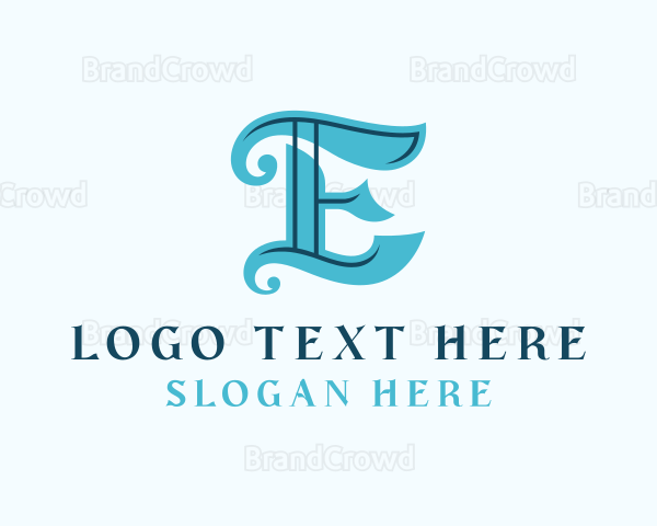 Retro Gothic Business Letter E Logo