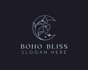 Boho - Floral Boho Moon logo design