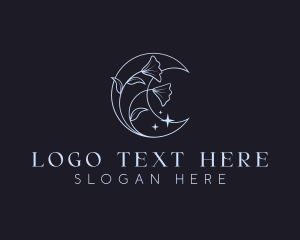 Minimalist - Floral Boho Moon logo design