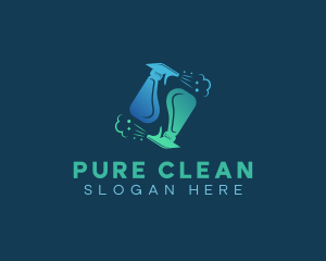 Spray Sanitation Cleaning logo design